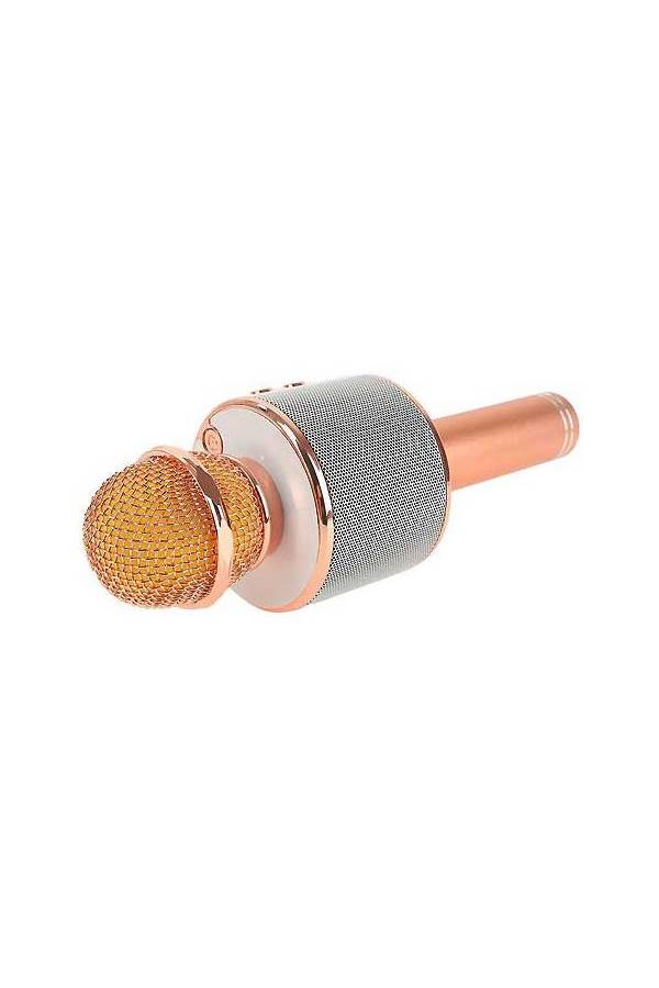 Wireless Handheld Karaoke Bluetooth Microphone MicWs858 MP-012 Gold/White - Image 2