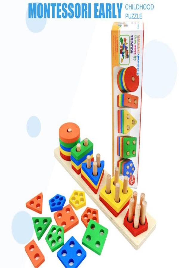 Shape Matching Building Blocks Toy Baby Geometric Intelligence Board Teaching Aids Children's Enlightenment 3+ Years  - Image 2