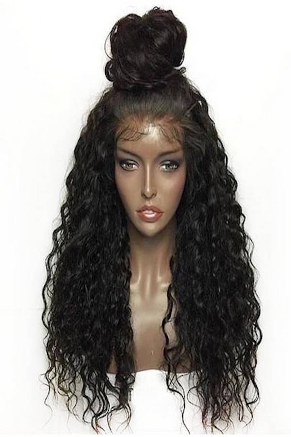 Synthetic Curly Hair Wig Black - Image 2