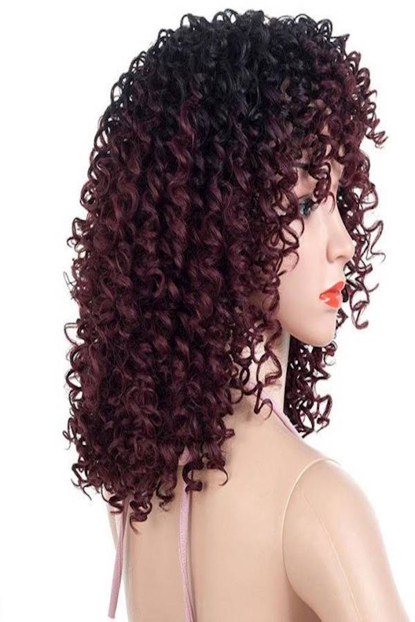 Short Curly Hair Wig Brown 42cm