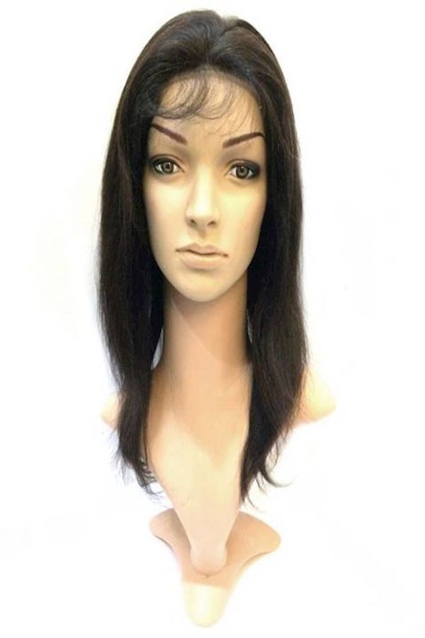 Full Human Hair Wig Black 16inch
