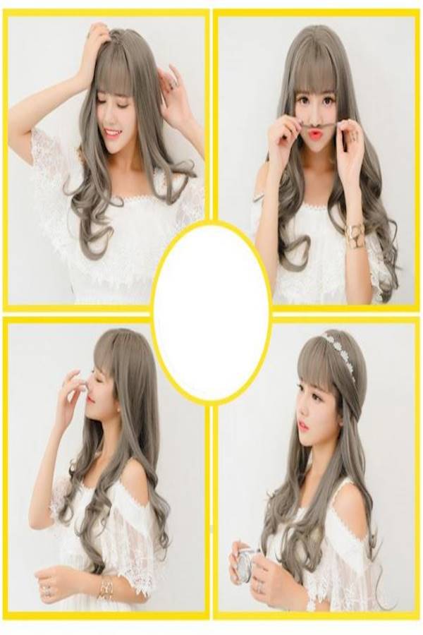 Long Wavy Hair Wig Grey - Image 5