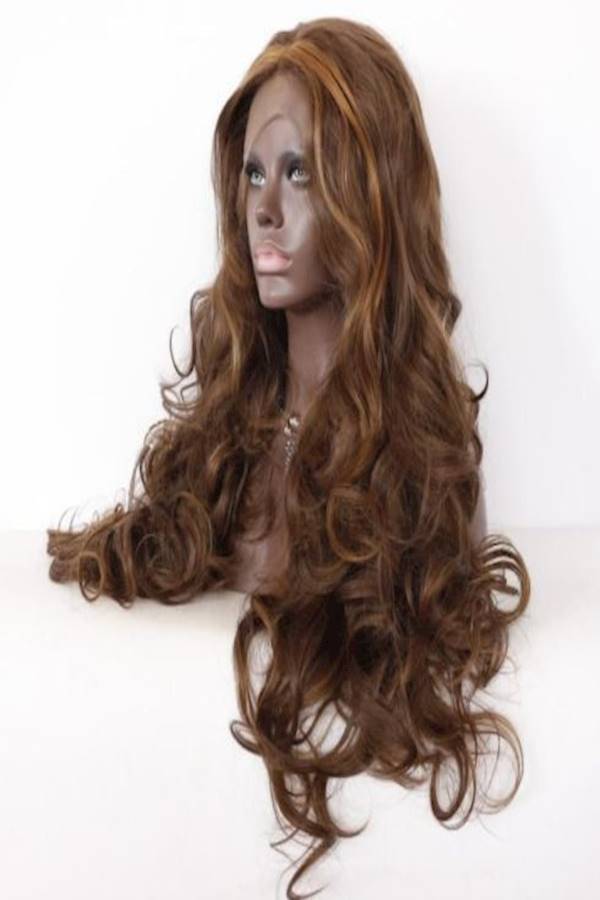 شعر مستعار مصنوع من ألياف صناعية لا يحتاج إلى صمغ للتركيب بني - Image 3