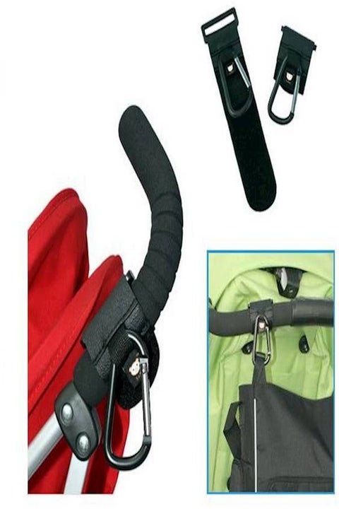 Set Of Stroller Hooks And Baby Stroller Cup HolderBlack