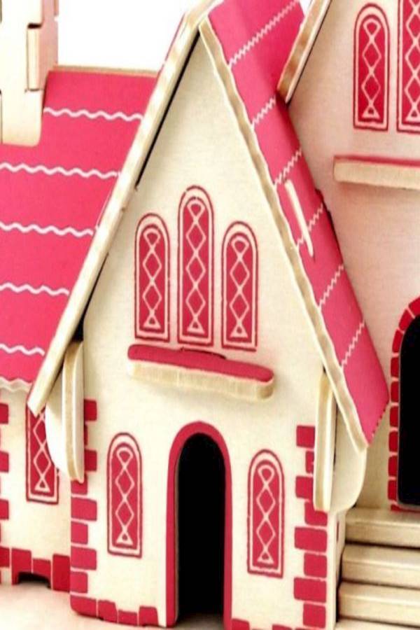 لعبة محاكاة النماذج المعمارية ثلاثية الأبعاد بتصميم منزل الأحلام مصنوعة من الخشب بطريقة الفسيفساء أكبر من3 سنوات - Image 3