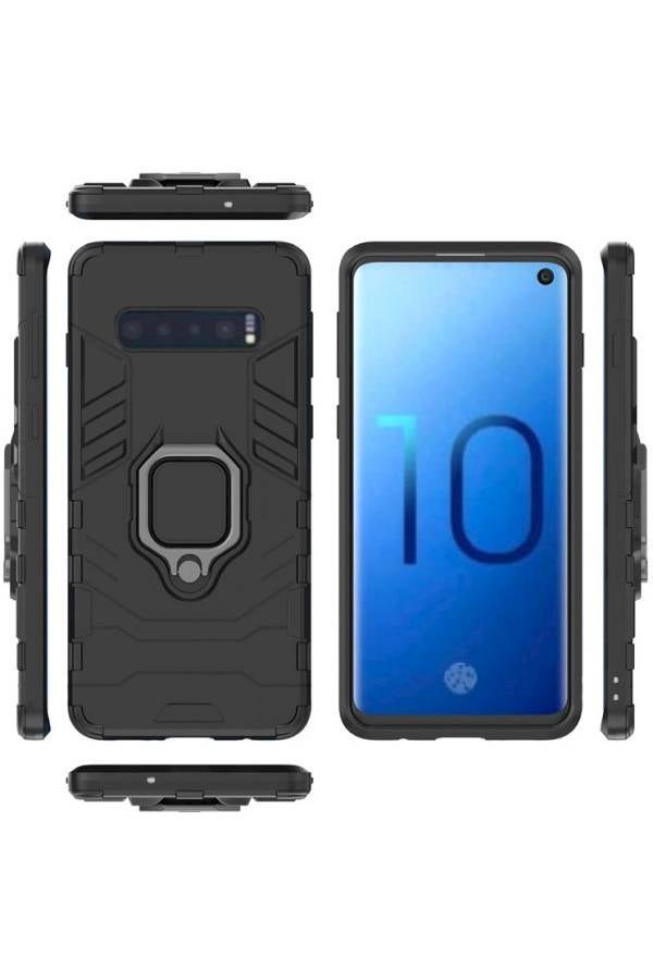 غطاء حماية ضد الصدمات لهاتف سامسونج S10+ أسود - Image 4