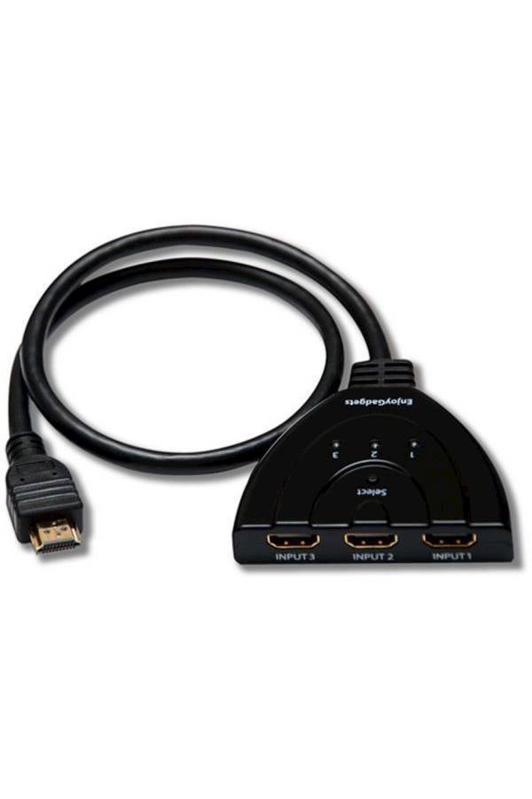 3 Port HDMI Switch Splitter Black