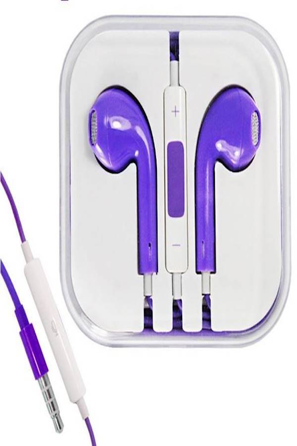 Generic - In-Ear Earphones With Mic For Apple iPhone 6/6 Plus Purple - Image 1