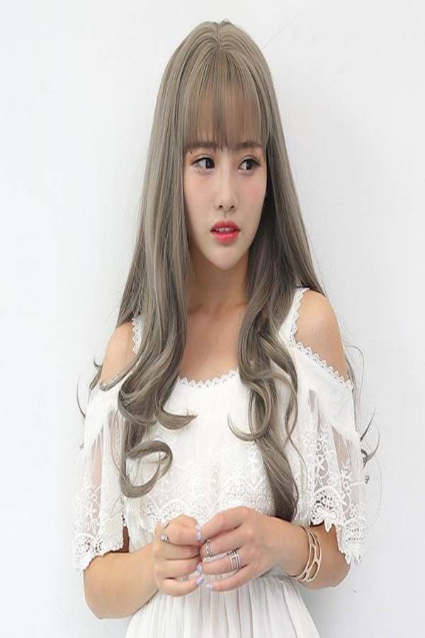 Long Wavy Hair Wig Grey - Image 4