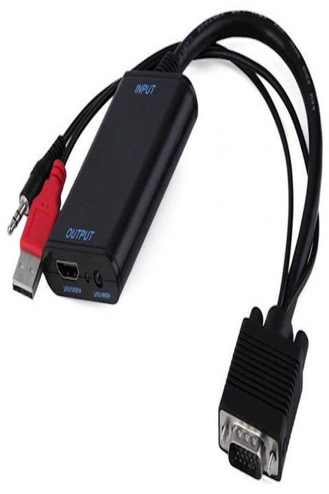 HDMI To VGA Converter With Audio Cable For Raspberry Pi 2 Black
