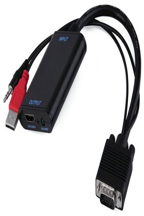 Generic - HDMI To VGA Converter With Audio Cable For Raspberry Pi 2 Black - Image 1