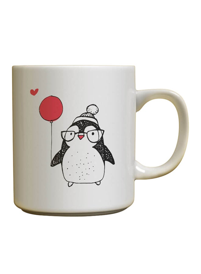 Generic Penguin And A Balloon Designed Mug White/Pink/Black 