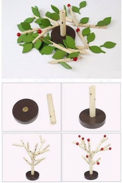 Generic Children Montessori Learning Education Wooden Toys Early Learning Table Tree Game Creature Blocks 3 Years  - Image 2