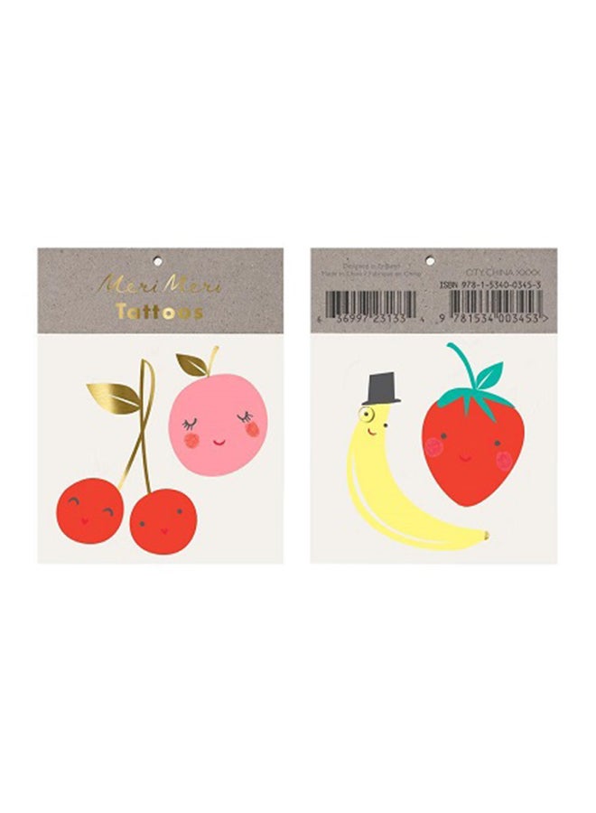 Meri Meri Pack Of 2 Happy Fruit Tattoos 