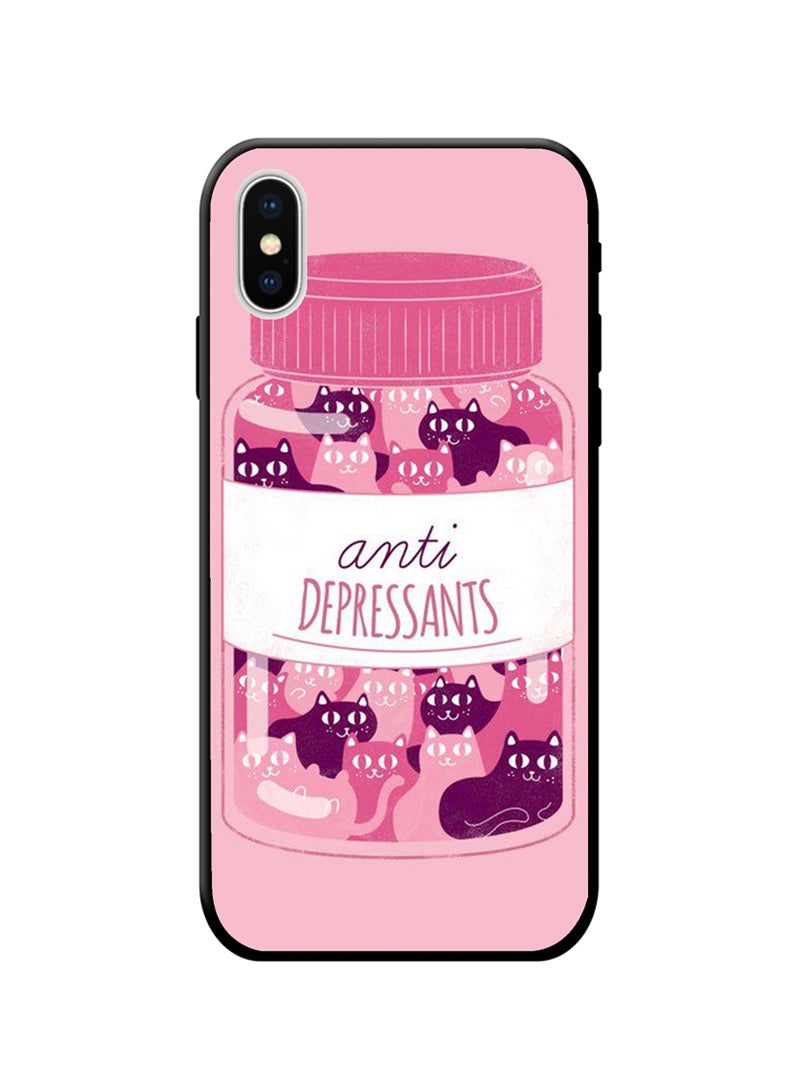 إس واي إن غطاء حماية واقٍ لهاتف أبل آيفون XS وردي/ أبيض/ بني