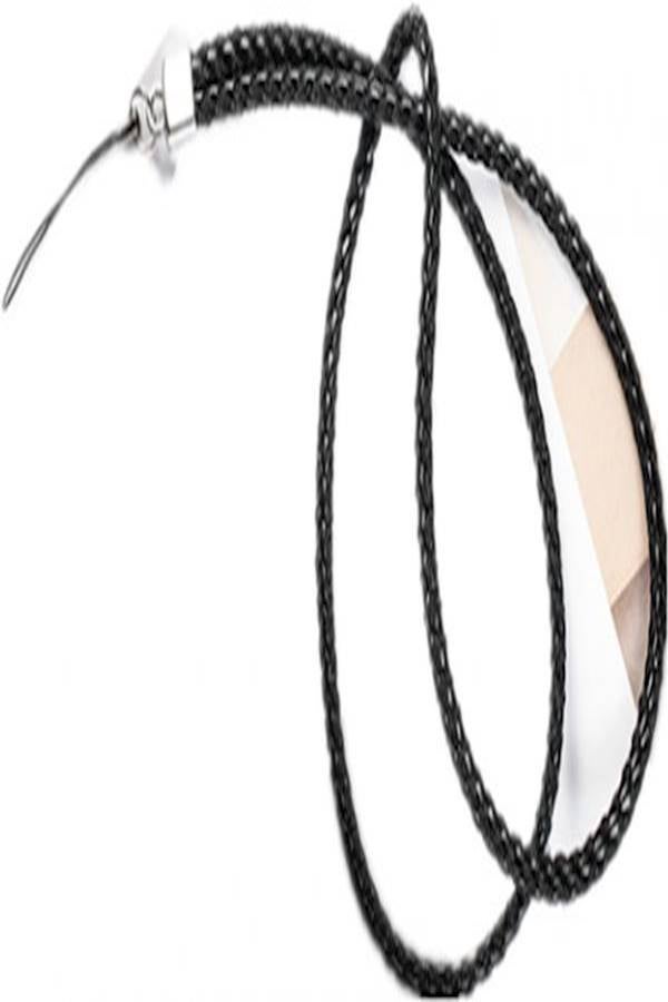 حبل قصير من القماش الجلدي لتعليق الهواتف الذكية أسود - Image 2