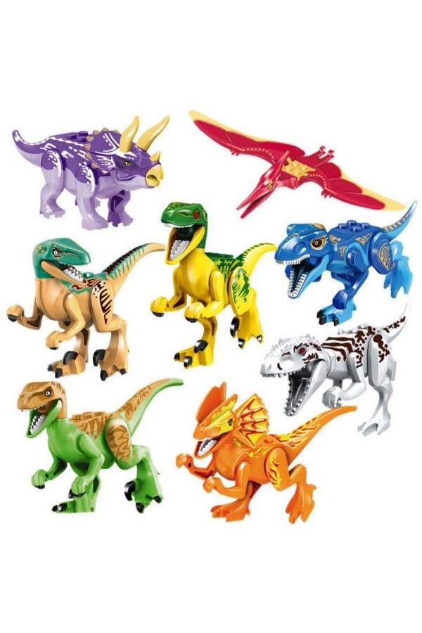 8Pcs Jurassic Dinosaur Tyrannosaurs Rex Bricks Mini World Block Building Blocks Baby Toys For Kids Children Birthday Gifts (Style 2) 8 - Image 2