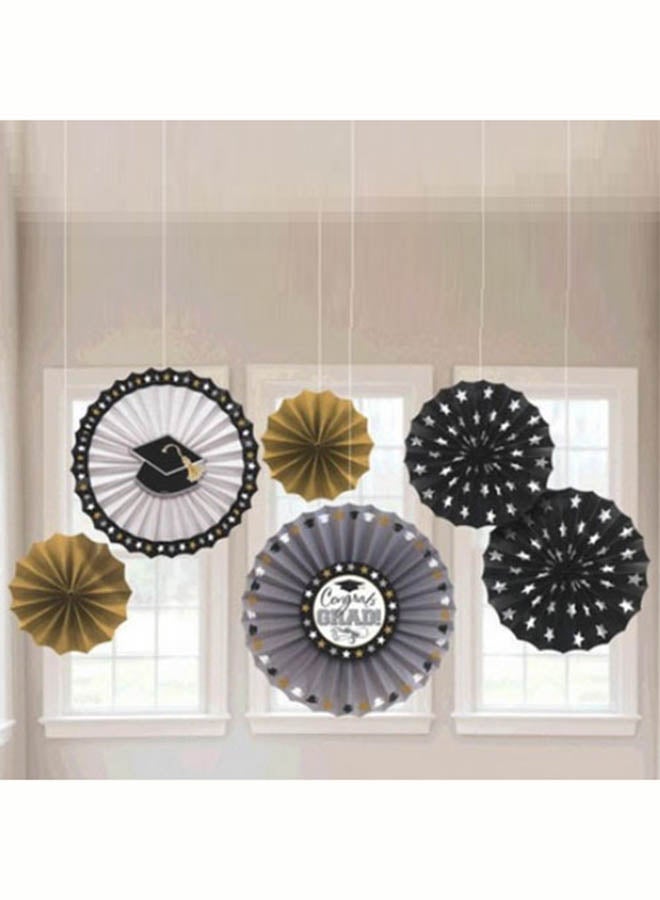 Amscan Graduation Paper Fan Decoration 6Pcs