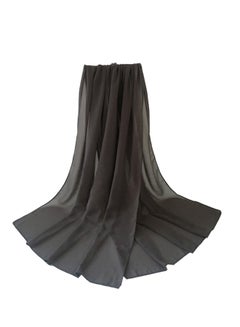 Cuts & Fits Crepe Chiffon Scarf Charcoal Grey  - Image 2