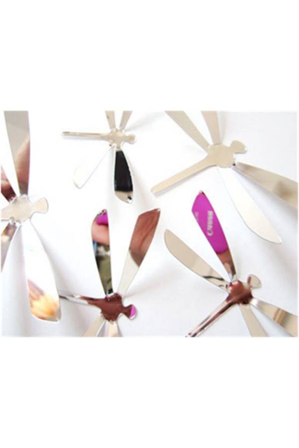 3D Dragonfly Wall Decal White/Brown/Pink 10x10cm - Image 3