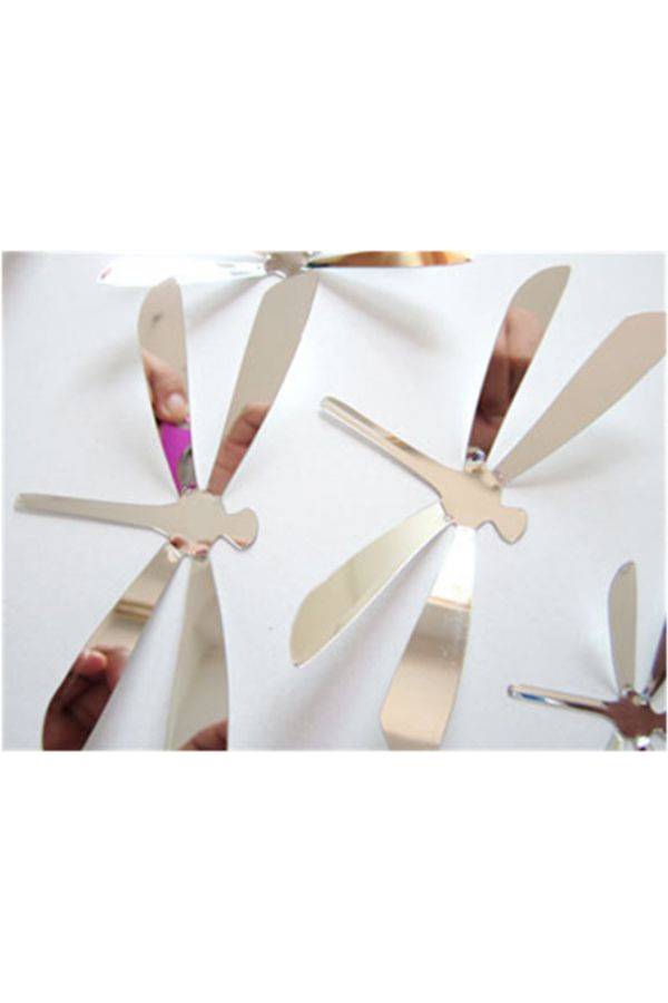 3D Dragonfly Wall Decal White/Brown/Pink 10x10cm - Image 4