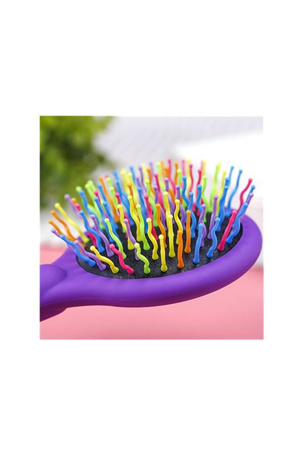 Antistatic Detangling Massage Hair Styling Paddle Comb Purple/Black/Yellow - Image 2