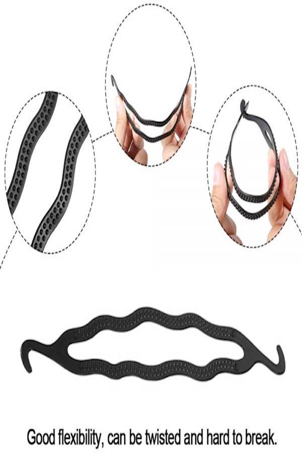 طقم إكسسوارات تصفيف الشعر مكون من 4 قطع أسود - Image 4