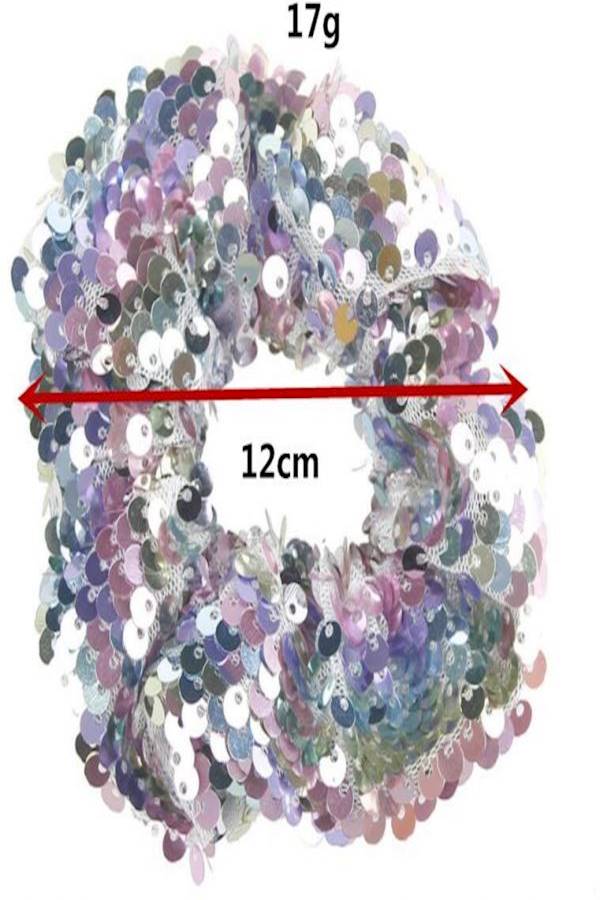 Sequined Elastic Hairband Purple/Green/Blue - Image 2