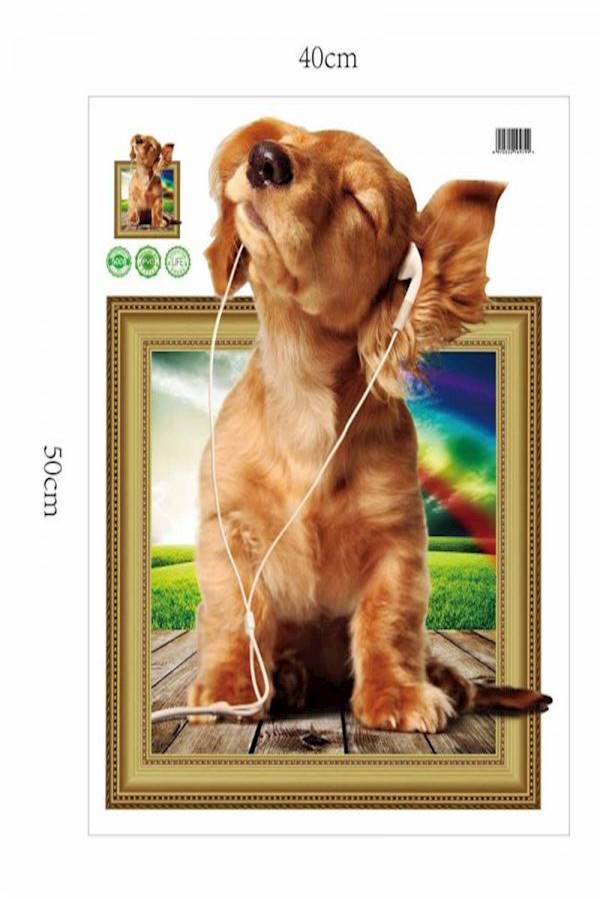 3D Animal Picture Frame Wall Sticker Multicolour 50x40cm  - Image 3