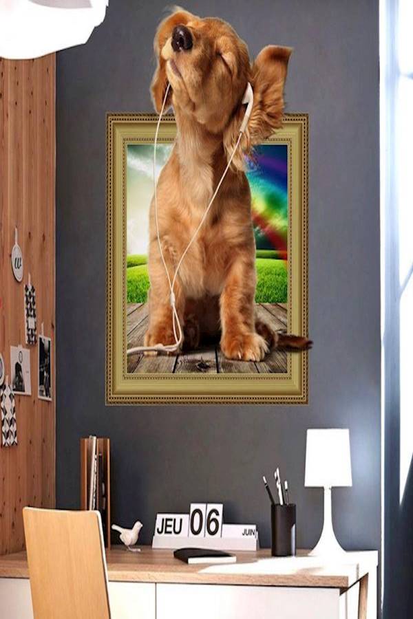 3D Animal Picture Frame Wall Sticker Multicolour 50x40cm  - Image 4