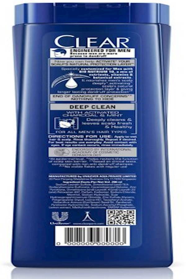 كلير شامبو ضد القشرة بخلاصة النعناع والفحم المنشط لتنظيف عميق للشعر شفاف 150ملليلتر - Image 3