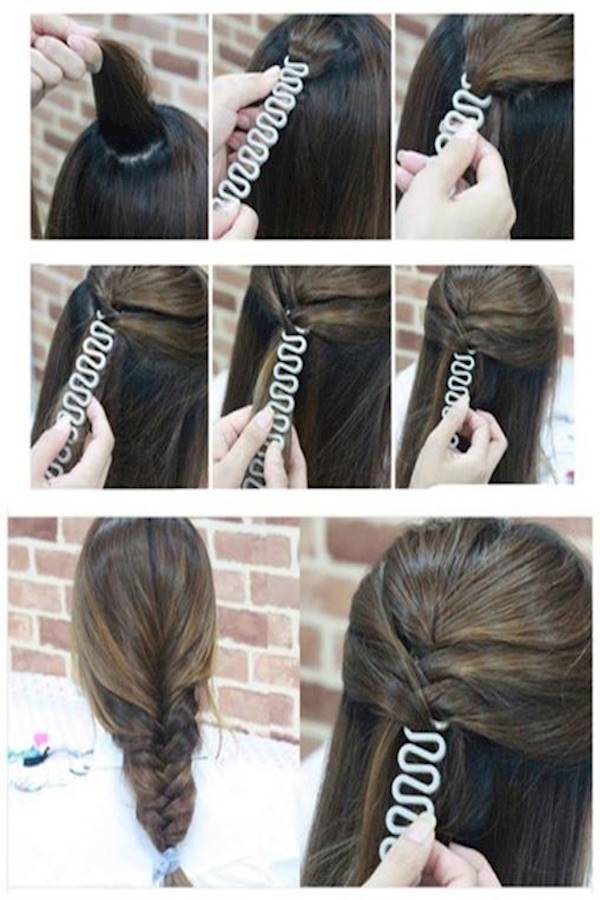 2-Piece Hair Styling Stick Braid Maker Tool Black - Image 2