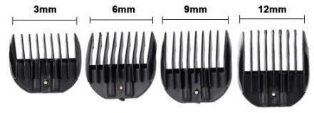 طقم أمشاط تقليم الشعر لماكينات الحلاقة مكون من 4 قطع أسود - Image 5