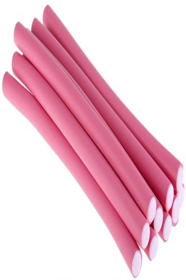 10-Piece Curling Hair Roller Rod Pink - Image 2