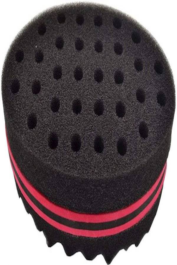 Double Side Wave Curl Sponge Brush Black/Pink - Image 1