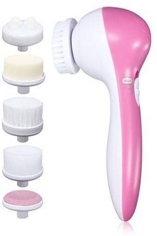 جهاز تدليك الجسم وتنظيفه مزود ب5 قطع رمادي/أزرق/وردي 120جرام - Image 2