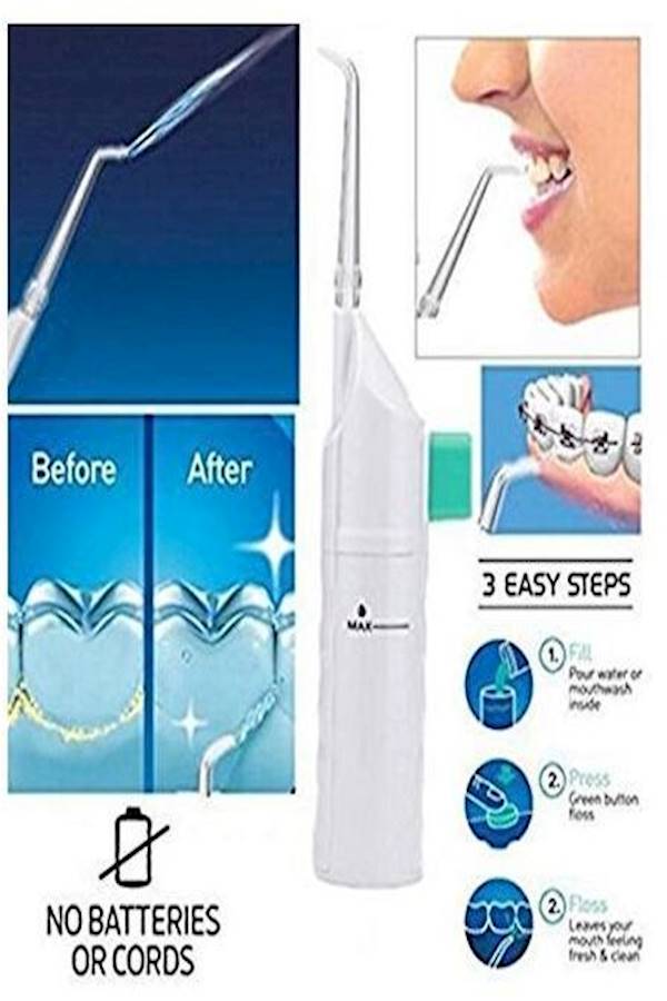 Power Floss - Portable Air Floss Water Pick Green/White - Image 1