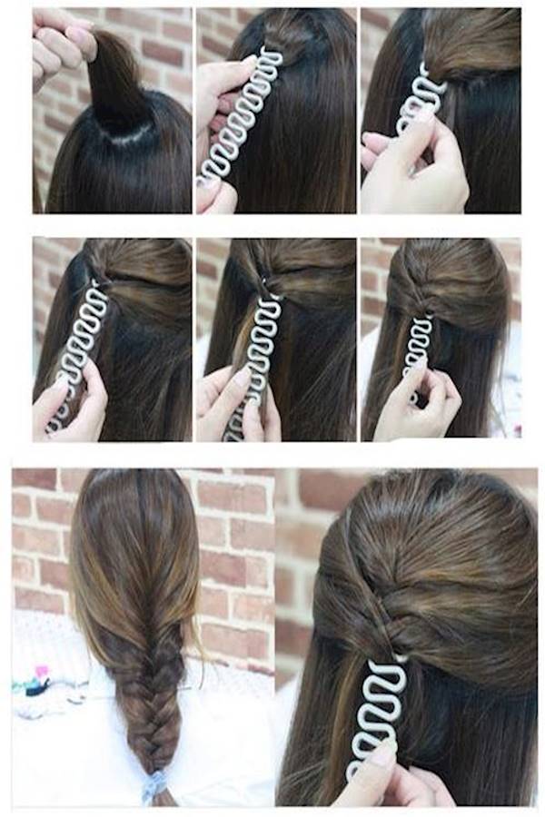 2-Piece Hair Plait Braider Black - Image 2