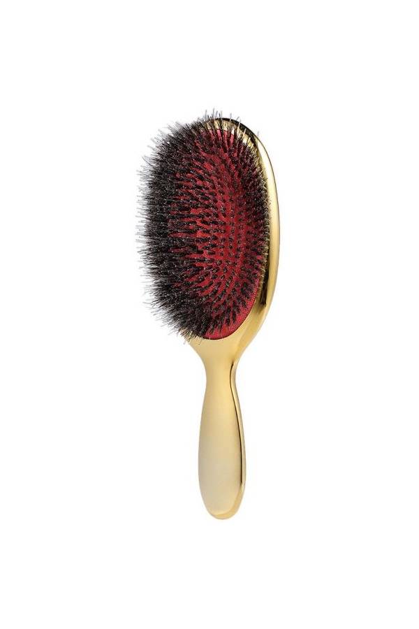 Anti-Static Paddle Hair Extension Brush Gold/Brown - Image 3
