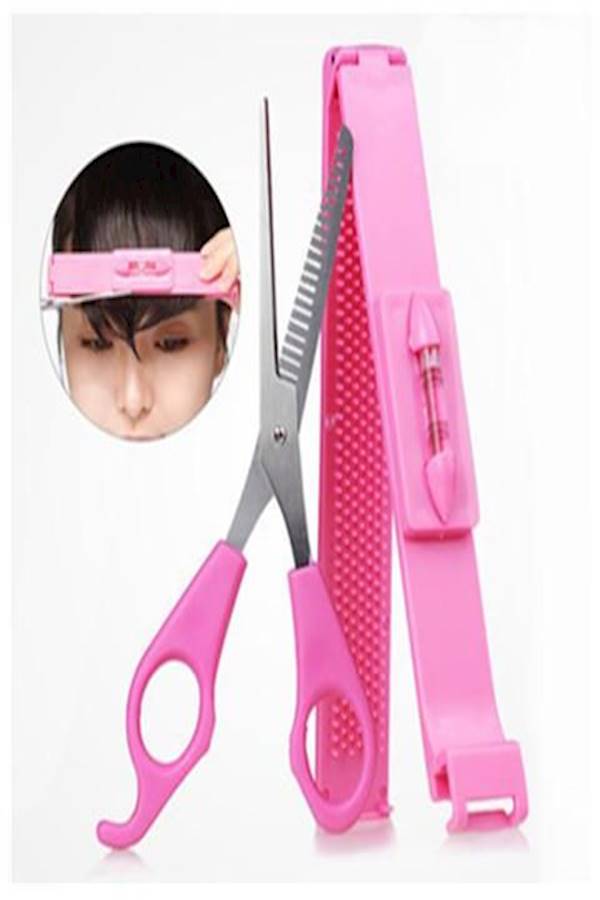 2-Piece Hair Cut Scissor And Clip Level Ruler Pink - Image 5