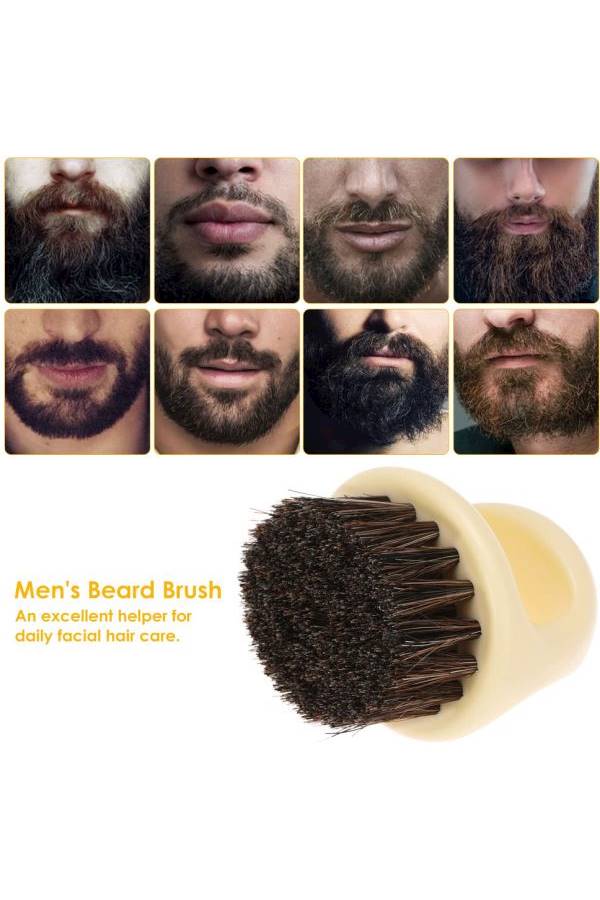 Mustache/Beard Facial Brush Dark Brown 6.4x6.2x5.4cm