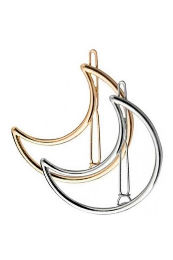 4pcs /Set Women Girls Hair Clip Women Hair Barrettes Hair Moon and Heart Shape Hair Clips for Girls Thick Hair Styling  and Gold L*W:  10.3*3cm - Image 4