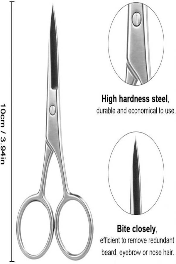 Generic Mini Eyebrow Nose Hair Shear Silver  - Image 5