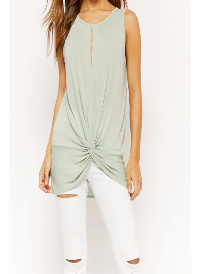 FOREVER 21 Knit Round Neck Blouse Mint