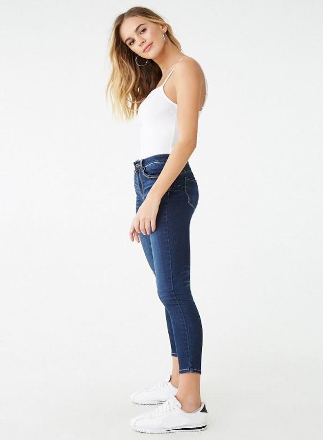FOREVER 21 - Skinny Long Jeans Dark Denim - Image 1