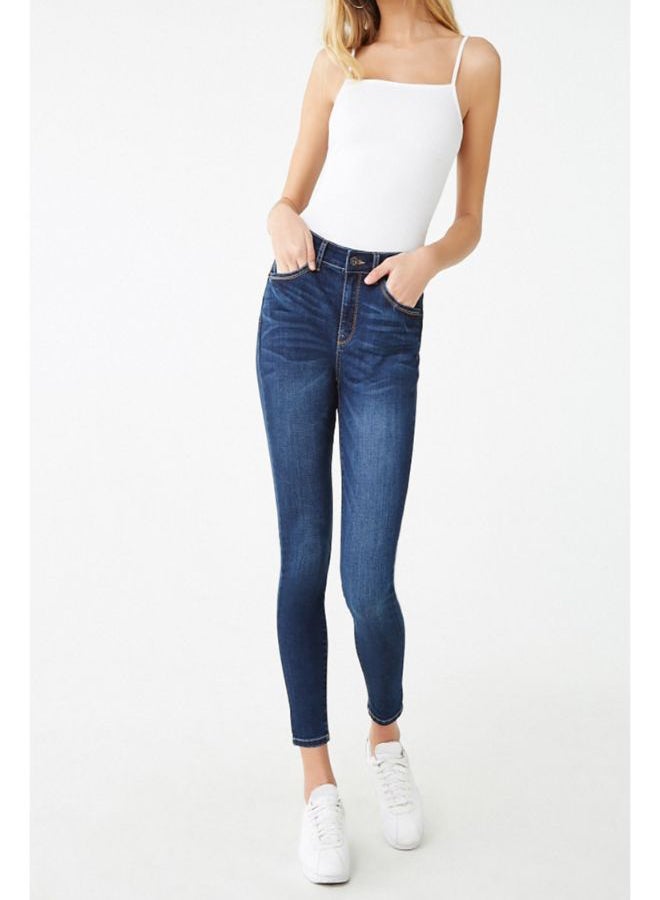 FOREVER 21 - Skinny Long Jeans Dark Denim - Image 1