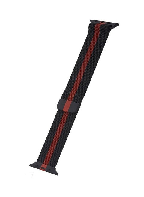 Replacement Stainless Steel Band For Apple Watch Series 3/2/1 Red/Black