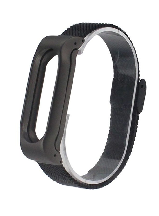 سوار معدني من الستانلس ستيل لساعة شاومي مي باند 2 أسود - Image 1