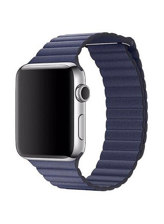 Leather Adjustable Wrist Loop Band Strap For Apple Watch Blue - v1555044593/N23135942A_1