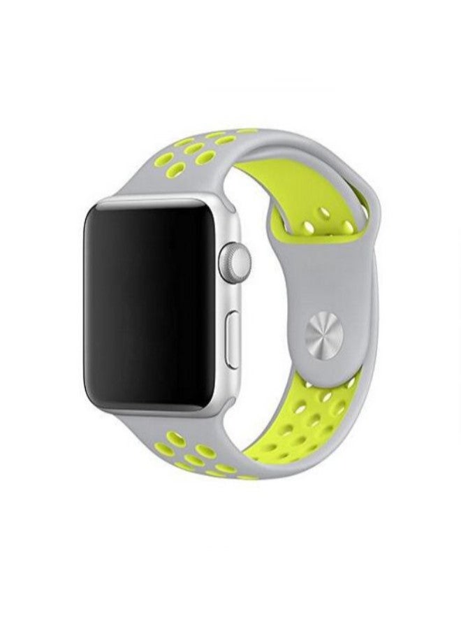 سوار من السيليكون بتصميم يسمح بالتهوية لساعة يد أبل آي ووتش أصفر - Image 2